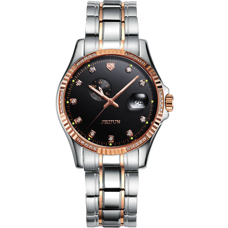 金仕盾(jsdun)正品手表 男士时尚间金全自动机械表 精钢防水男表8018