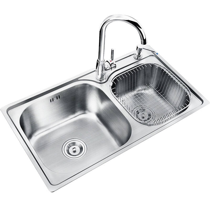 莱尔诗丹(larsd)lr7643 304不锈钢拉丝双槽 厨房洗菜盆 厨卫水槽套餐
