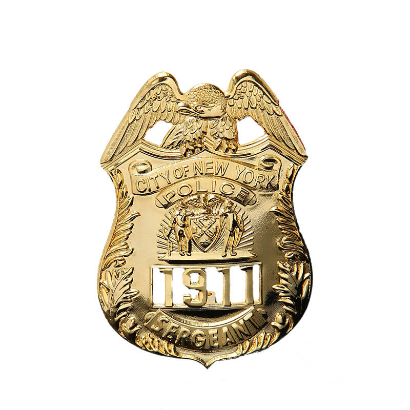cqb 纯金属徽章 nypd纽约胸章 沙展 sergeant cosplay 道具