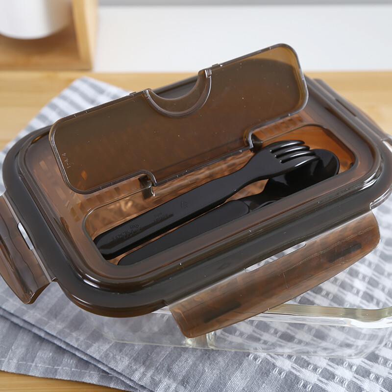 lock乐扣乐扣盒饭1020ml咖啡色llg447clb带勺饭盒便当