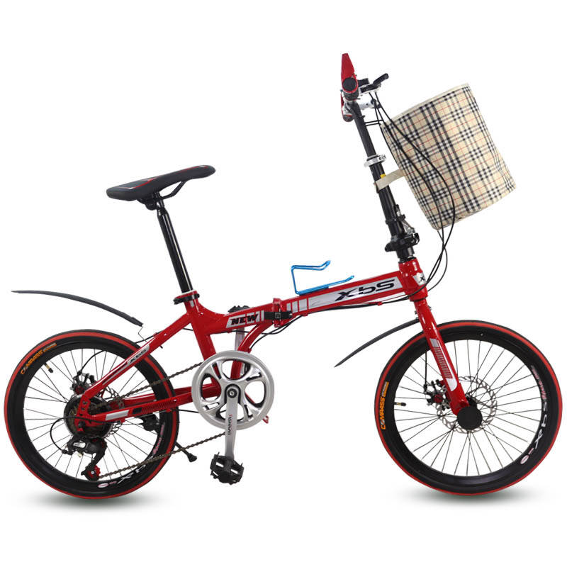 台湾xbs暇步士自行车折叠车7变速双碟刹彩配铝合金刀圈 20寸折叠车