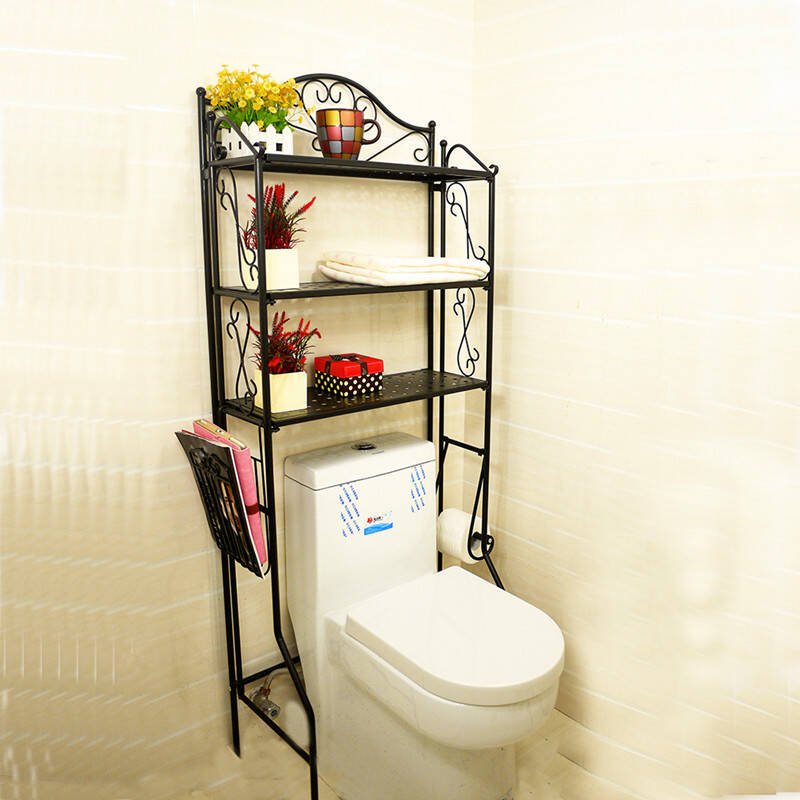 福韬浴室置物架马桶架卫生间折叠毛巾架浴室用品免组装特惠ftr002