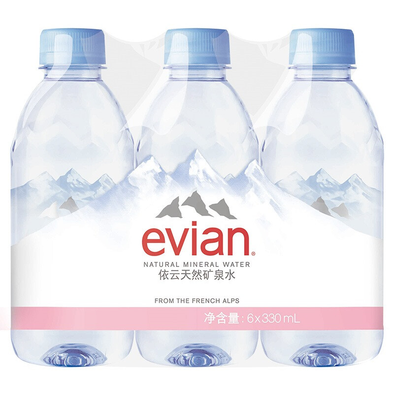 法国原装进口 依云(evian)天然矿泉水 330ml*6瓶 *5个