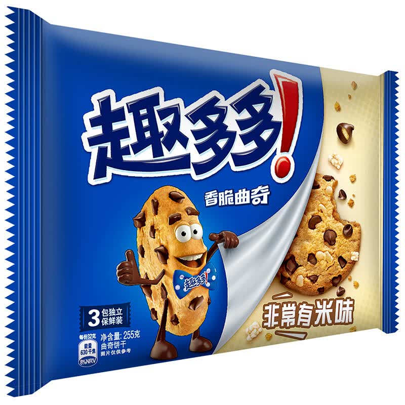 趣多多非常有米味香脆曲奇饼干 休闲零食下午茶 255g *2件