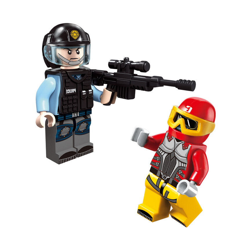 启蒙(enlighten)拼装积木立体拼插儿童玩具新城市警察系列特警力量