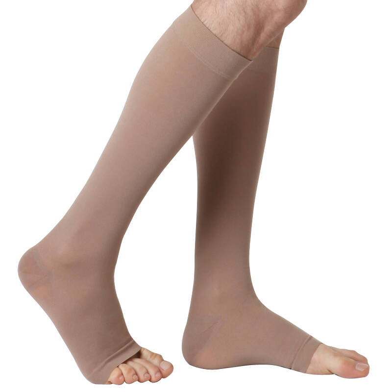 舒尔美医用三级压力小腿袜静脉曲张袜 露趾厚款s小号
