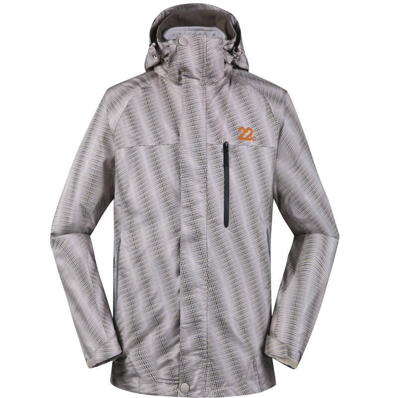 沃可22nd 秋冬款男士三合一防水透气两件套冲锋衣 121111206 卡其色