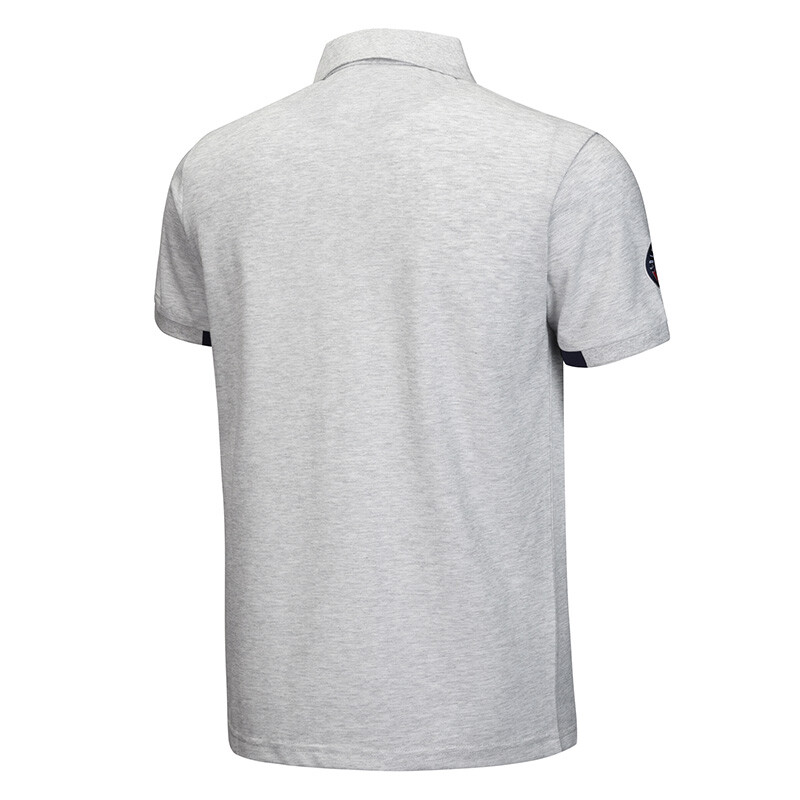 361度男装夏季新款男子翻领短t恤361纯色休闲舒适polo衫 弦花灰 l *2