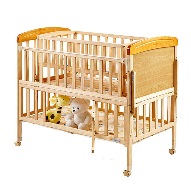 荟智环保实木无油漆游戏宝宝摇篮婴儿木床宝宝童床小摇床lmy288-h 免