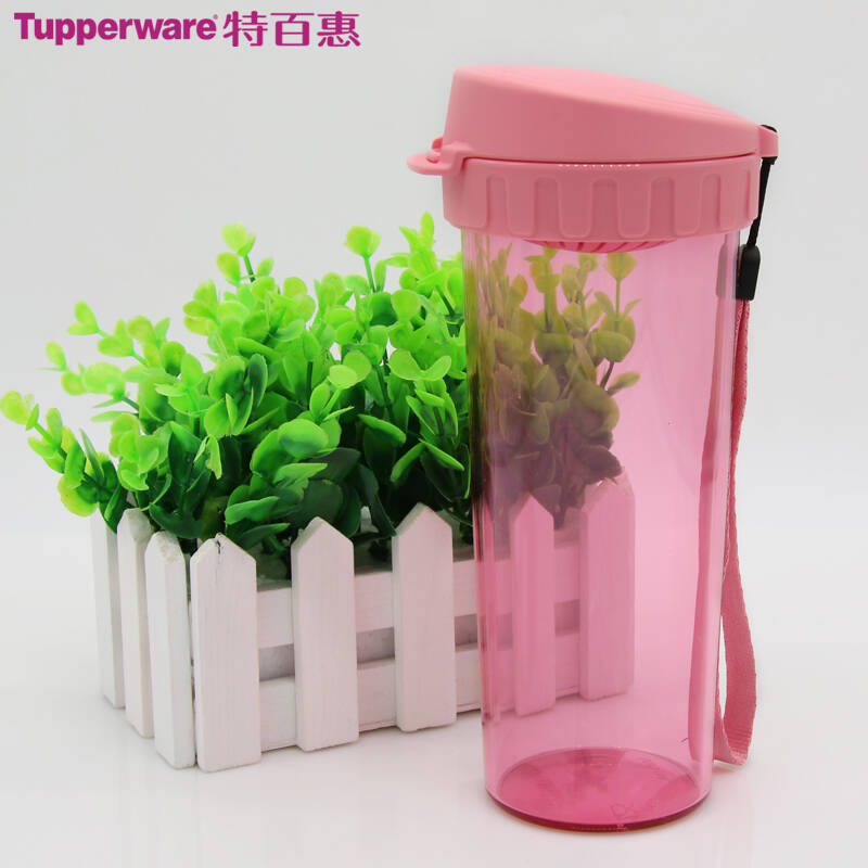 特百惠茶韵杯500ml水杯塑料带茶网防漏茶杯 500ml蜜桃粉