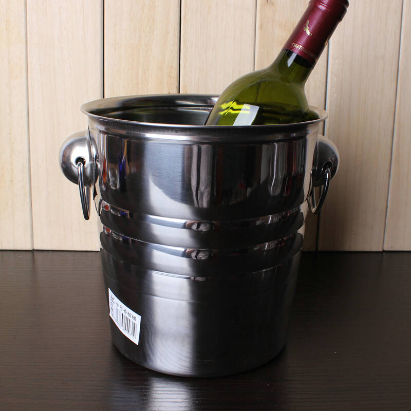 不锈钢冰桶/香槟桶/冰块粒桶/冰红酒葡萄酒桶手捧吐酒桶 中号