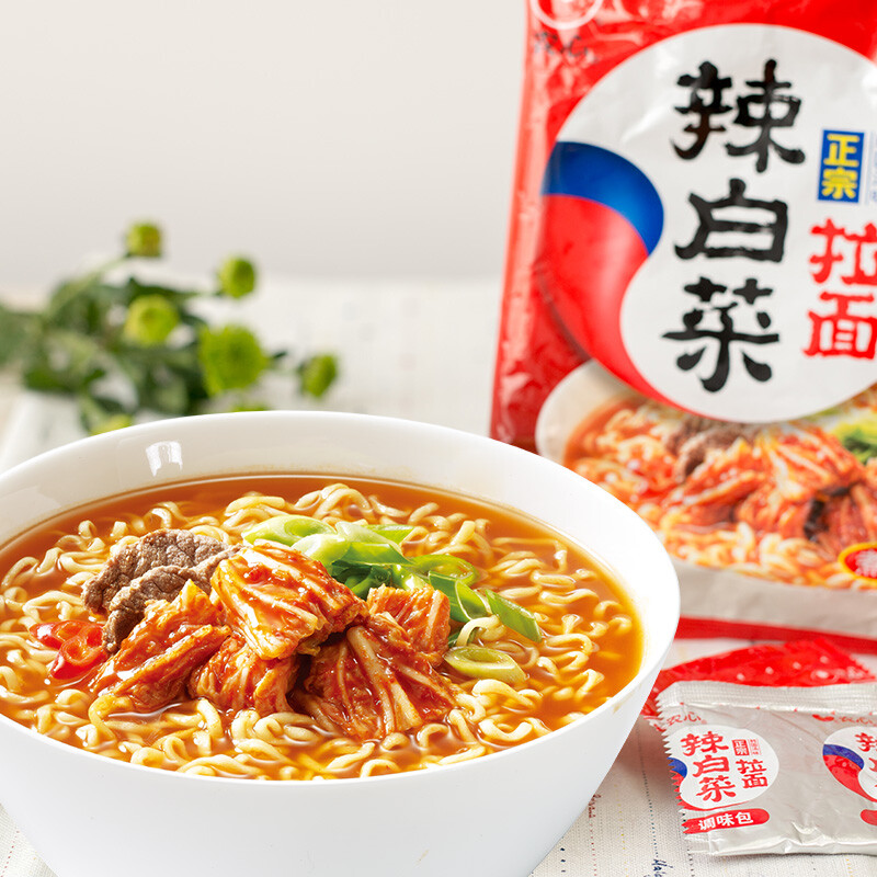 张新成推荐 农心(nong shim) 辣白菜拉面 方便面 袋面速食零食品 五连