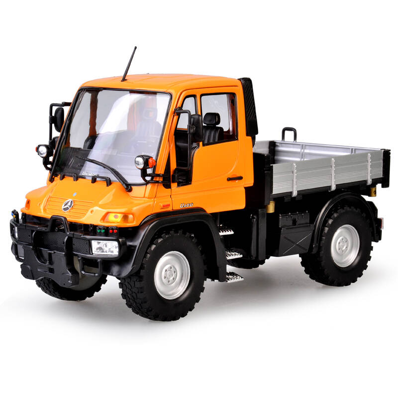 合金车模1:24奔驰乌尼莫克u400 翻斗车仿真汽车模型玩具车