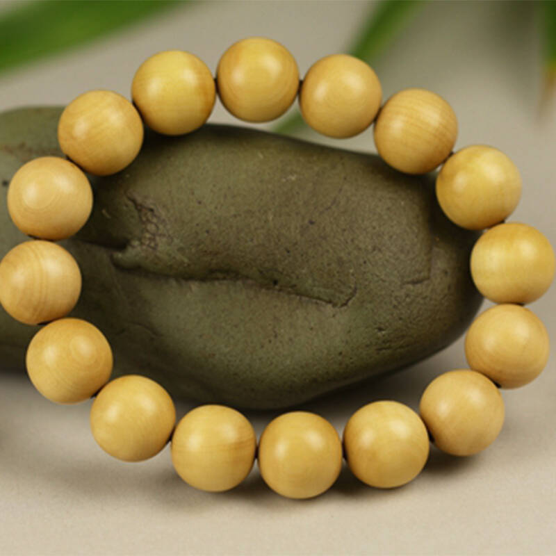 木艺轩 四川高山野生小叶黄杨木佛珠瓜子黄杨木手串手链12mm女款手串