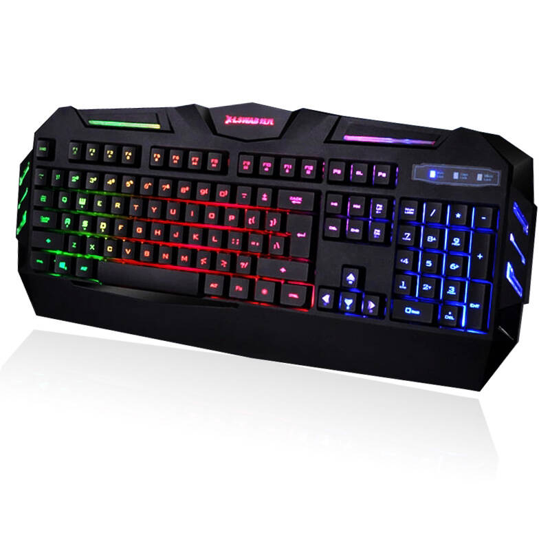 炫光 游戏有线usb电脑键盘 lol cf dota七彩发光 背光夜光游戏键盘