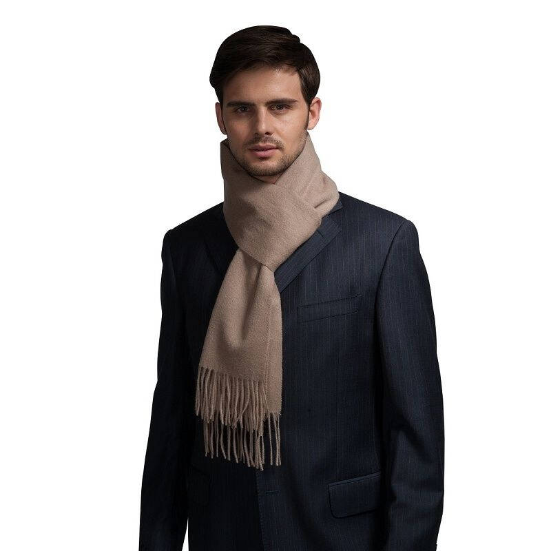 精品羊绒围巾 纯色围巾围脖披肩 男士围巾 情侣款围巾 驼色