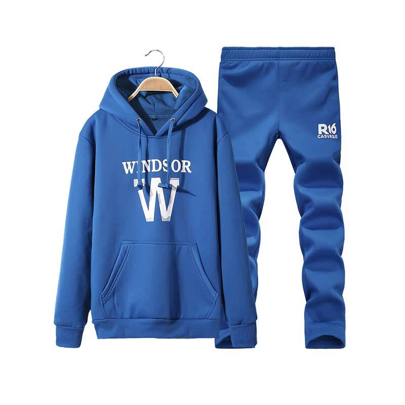 kxp春季情侣运动套装 韩版运动服男套装 天蓝色. xxxl