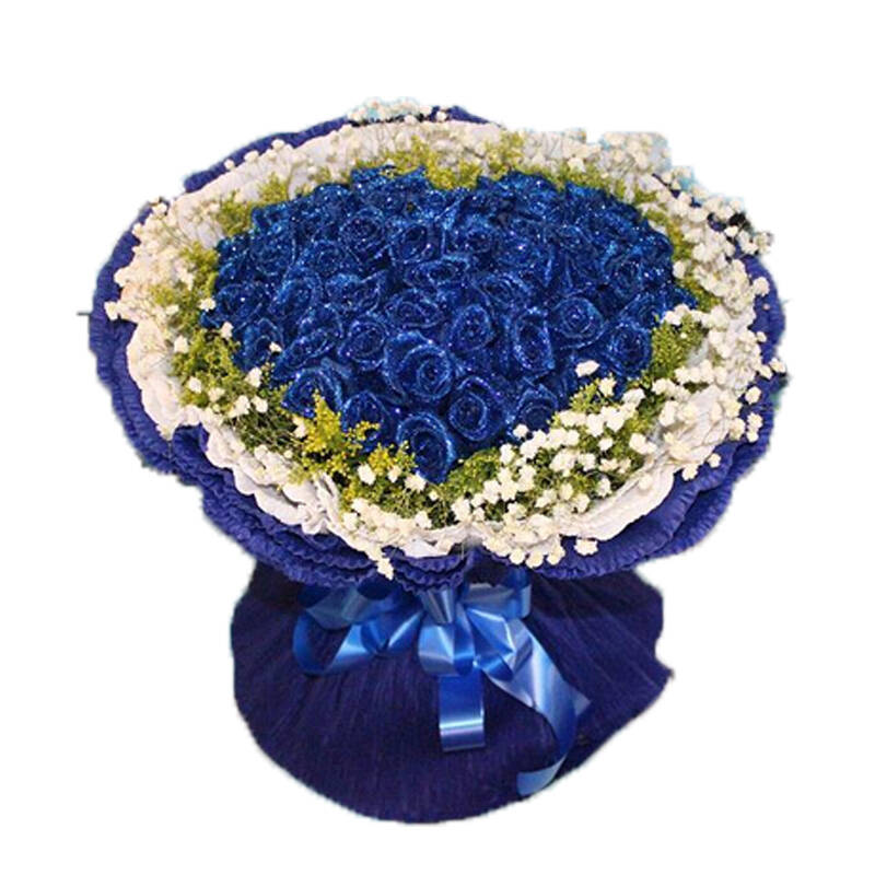 99朵蓝玫瑰鲜花速递江苏无锡常州龙岩花店送同事朋友领导生日花束