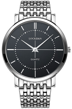 劳卡丹(lockdan)手表男表 超薄时尚男女对表商务休闲皮带防水钢带石英