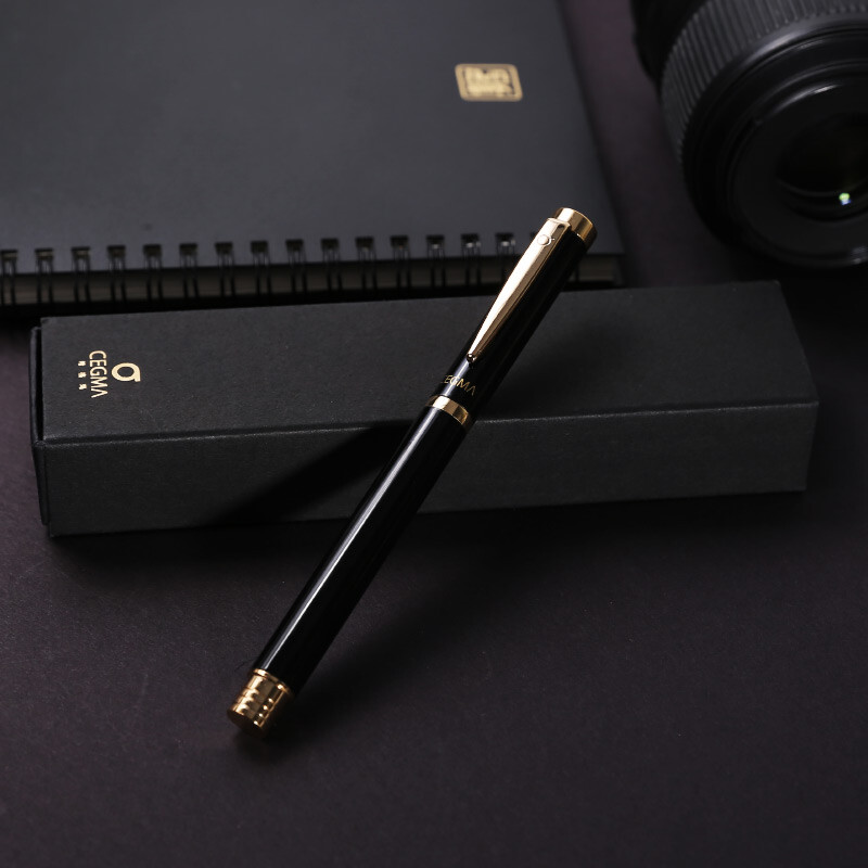 晨光(m&g)希格玛系列f/明尖黑色金属钢笔男士商务礼品墨水笔 单支装