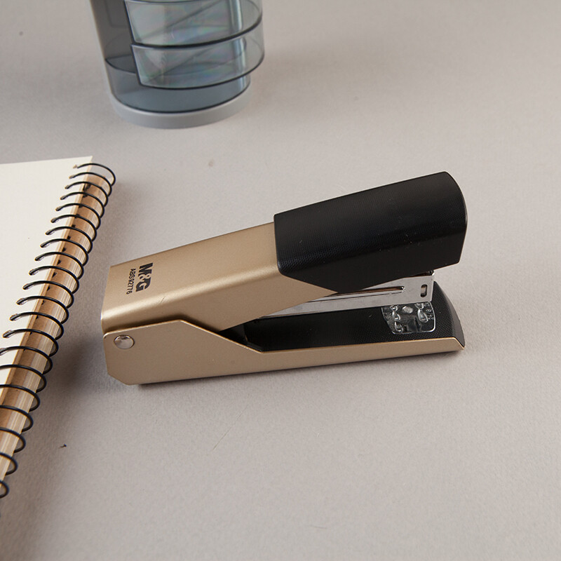 晨光(m&g)abs92776 双钉道10号12号金属订书机订书器金色 *3个