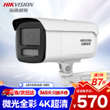 HIKVISION海康威视监控器摄像头800万4K超高清星光夜视室外手机远程可录音拾音网线供电3T86FWDV3-I3S4mm