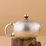 银阔 蟠龙工艺 手工錾刻足银茶具古朴女士经典款式  西施形锤纹泡茶壶