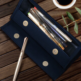 仲林（Nakabayashi）笔袋初中高中小学生高颜值简约半透明文具盒男女生大容量铅笔收纳 海军蓝