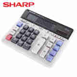 SHARP 夏普计算器 EL-2135银行计算器 12位财务会计用办公电脑按键太阳能桌面电子计算机 灰色（无语音）【宽19cm*长15.4cm】