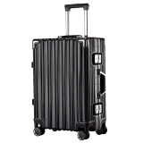 丹尼袋鼠（Dannidaishu）拉杆箱男女行李箱旅行万向轮登机箱铝框密码锁托运箱 经典黑|升级铝框 20寸登机箱