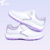 TTYGJ新款高尔夫女士GOLF运动球鞋旋转鞋带超纤防水鞋面时尚马卡龙配色 紫色 40码