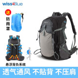 维仕蓝（Wissblue）户外背包登山包徒步双肩包旅游背包大容量带防雨罩耐磨35LWB1074 黑色