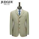 庄吉（Judger）羊毛西装断码 男士单西服上衣 休闲男士便西 深卡其布色 条纹 185/104A
