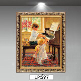 林格印象钢琴装饰画美式女孩挂画法式复古艺术背景墙画音乐教室琴房壁画 LP597 60*80厘米