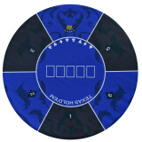 佳易娱乐 长方形1.8*0.9米正规德州扑克橡胶垫桌布 台布桌垫 台泥 1.2米圆形蓝色