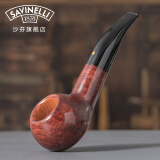 沙芬（SAVINELLI）一点金P269手工进口烟斗高档限量80年珍藏GOLD石楠木6mm滤芯男士 321斗型【一点金 6mm滤芯】