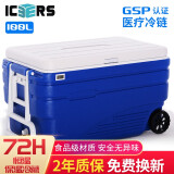 ICERS艾森斯高品质100L户外带轮PU保温箱医药品冷藏箱生物试剂转运箱 A款深蓝色（PU6面发泡）送：400ml冰袋*20 有温度显示