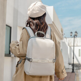 tigernu电脑背包15.6吋女生旅游双肩包学生书包通勤苹果联想华为笔记本包 白色 可放11-16寸电脑