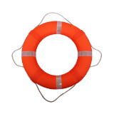 钢米救生圈 成人专业船用游泳圈 橘色实心牛津布泡沫防汛救生圈 大号外径72CM内径44CM