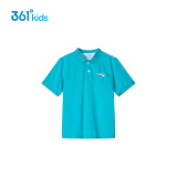 361°男童装短袖POLO衫夏季新款中大童小学生透气儿童休闲上衣潮 合成蓝 130