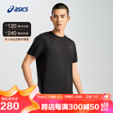 亚瑟士ASICS男子反光夜跑短袖T恤 黑色2XL