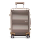 小木（CONWOOD）铝镁合金金属拉杆箱万向轮男行李箱铝框女登机旅行箱密码箱CTA001 金色 20英寸【可登机】