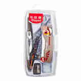 马培德 圆规学生用多功能尺子套装 初高中考试画图绘图工具专业制图机械建筑工程可替换笔芯可夹铅笔选 196608创新智能圆规 八件套