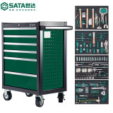 世达（SATA）移动工具柜 09930 249件通用钣金组套+工具车 汽车维修套装