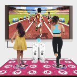 酷舞跳舞毯双人HDMI跳舞机家用体感游戏机垫电玩成人儿童运动跑步毯 米奇红+体感游戏+切水果