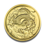【中国钱币发行】龙年纪念章 镀金镀银纪念章 高浮雕工艺 龙腾盛世28mm镀金