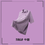 TAGD中國官方品牌店 复古撞色格纹衬衫夏季潮牌百搭休闲短袖男女同款 紫色（款式偏宽松） XL （建议身高180-185）