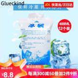Glueckind （12个装）注水冰袋400ML 加厚便当食品海鲜冷藏保鲜野餐保温袋