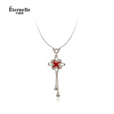 Eternelle[国潮设计]法国永恒缘结项链女高级感新年红流苏锁骨链 银色