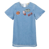 高田贤三 KENZO KIDS 奢侈品童装 女童浅牛仔蓝棉质连衣裙 KN30108 46 2A/2岁/86cm